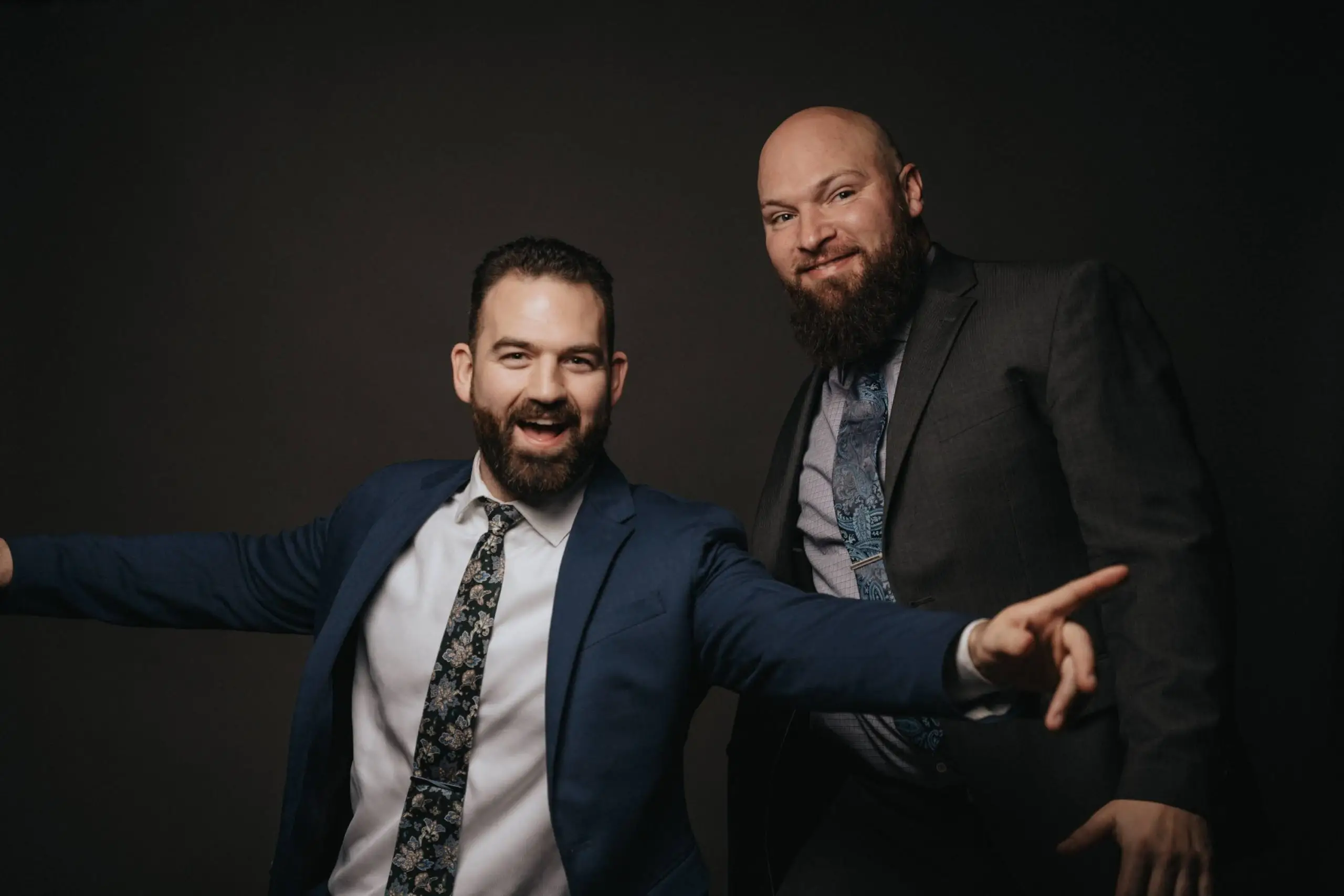 Backstage laugh with teammate Shane